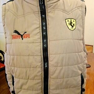 Ferrari By Puma Mens Puffer Vest - Tan